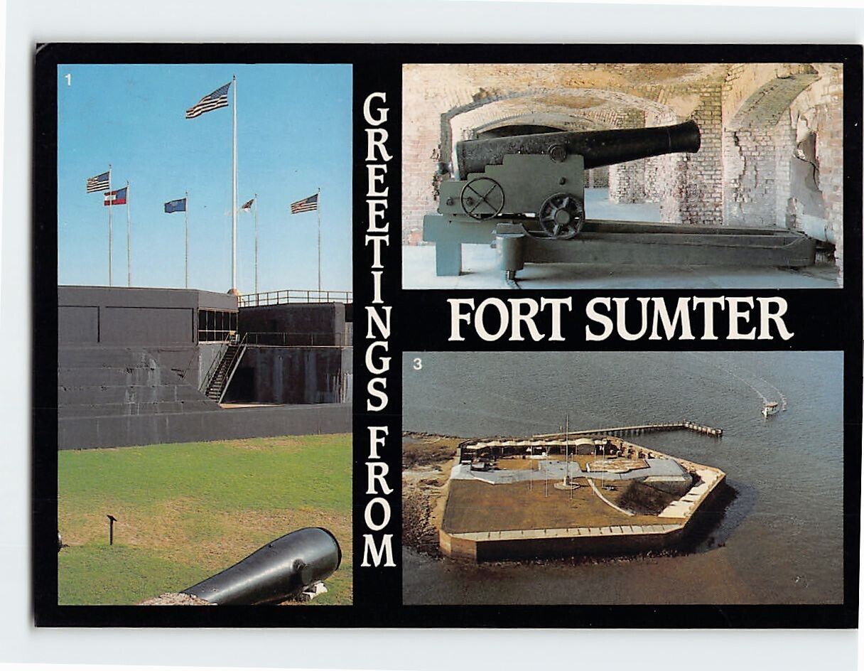 Postcard Greetings From Fort Sumter Charleston South Carolina USA