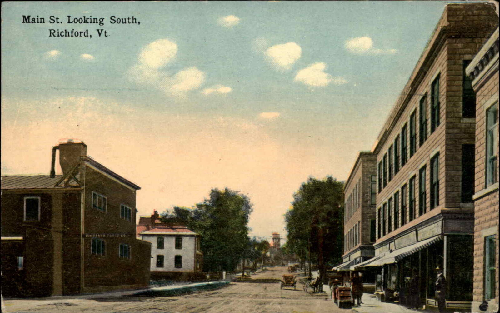 Richford Vermont VT Main Street Scene c1910 Vintage Postcard