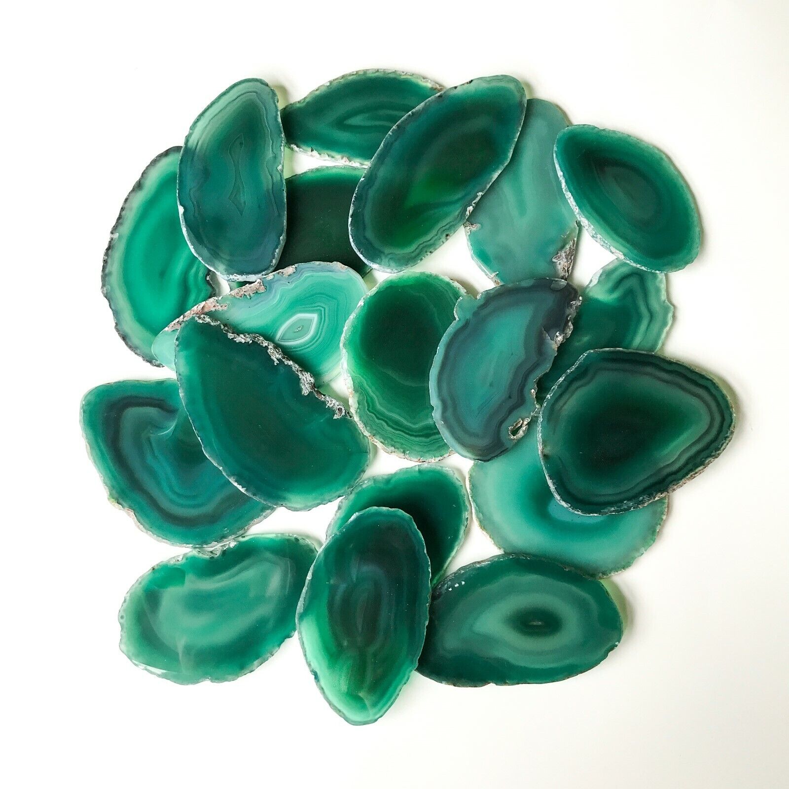 Green Agate Slices: 2.5-3.75