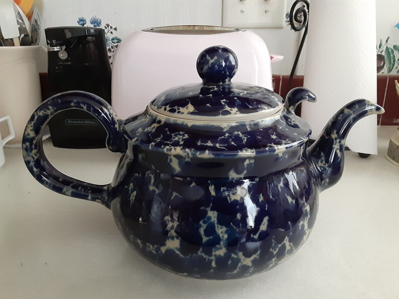 Bennington Potters Blue Agate Teapot. Rare*