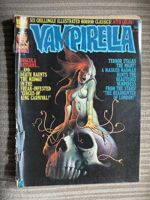 Vampirella # 39 January 1975 Comic Book Warren Horror Magazine Original Used 