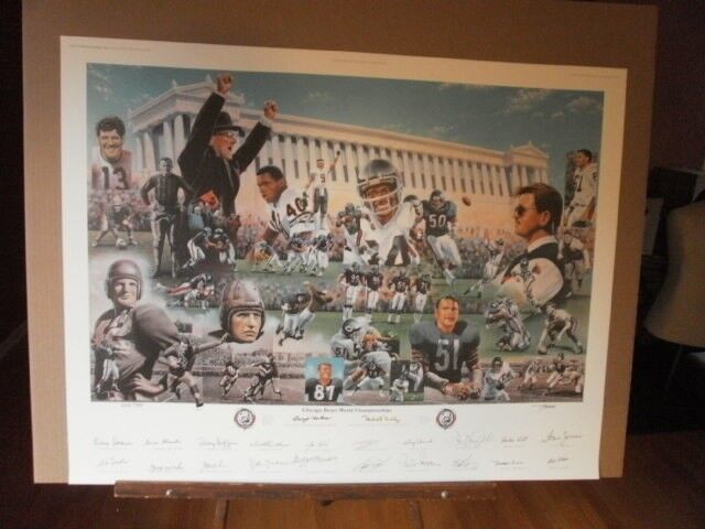Walter Payton Signed by 20 Autographed Chicago Bears Ditka Sayers Butkus Print