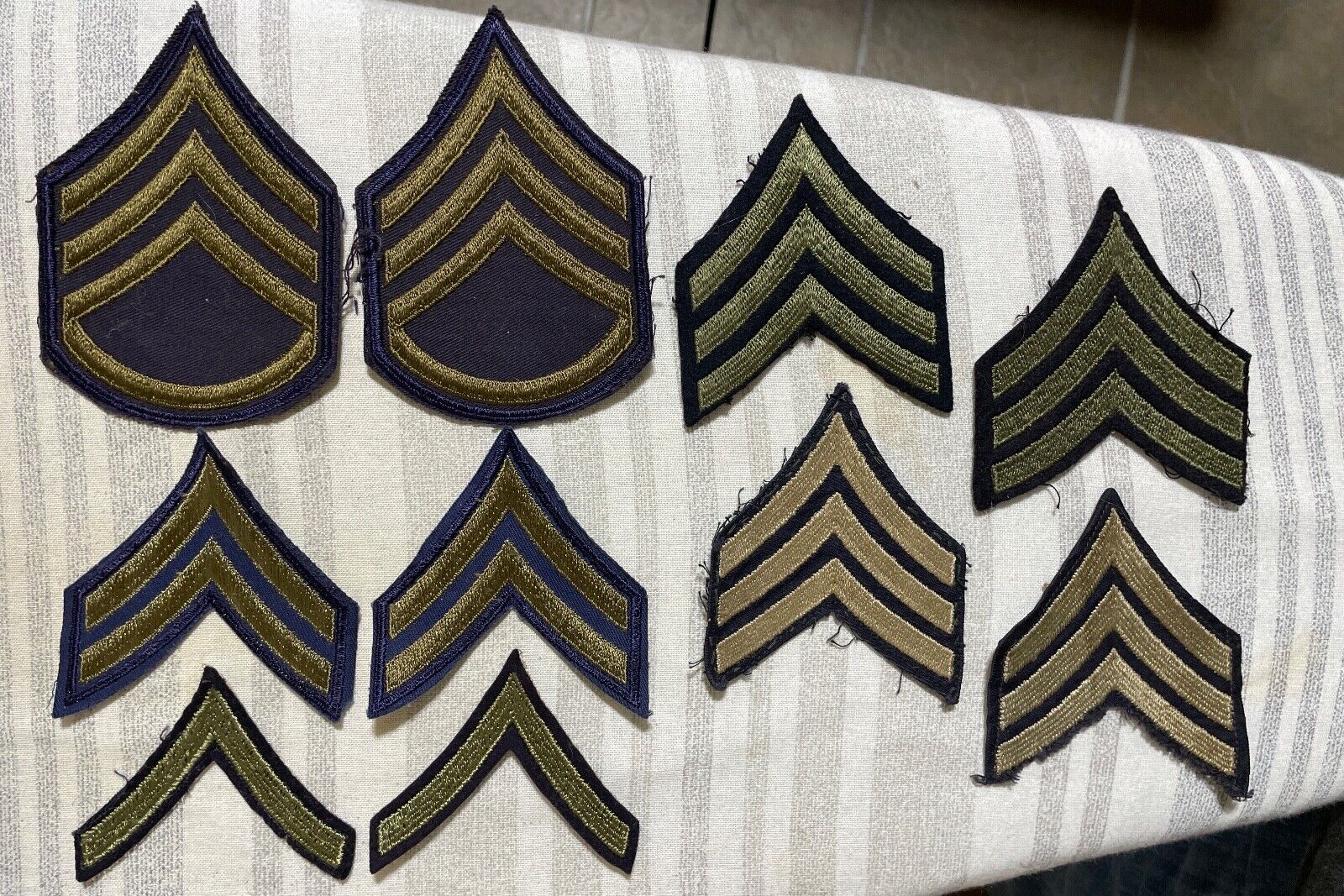 WWII and Korea War Assorted Enlisted Rank Insignia