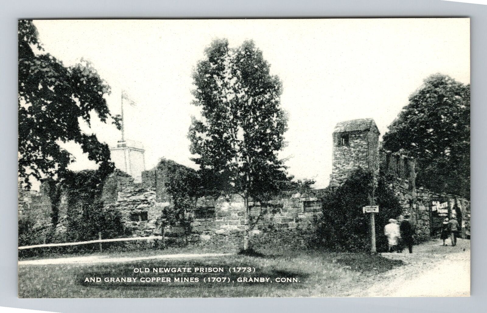 Granby CT-Connecticut, Old Newgate Prison, Antique, Vintage Souvenir Postcard