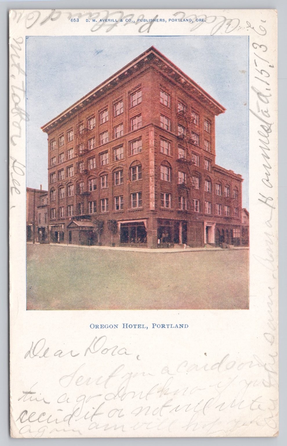 Vintage OREGON HOTEL Portland OR Postcard D.M. Averill c1900s Architecture Vintage OREGON HOTEL Portland OR Postcard D.M. Averill c1900s Architecture