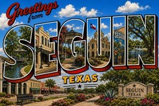 Greetings From Seguin, TEXAS Modern Large Letter Postcard C14 picture