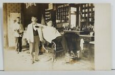 Pine Grove Penna RPPC Interior Barber Shop Charles Spancake c1910 Postcard P6 picture