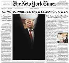 DONALD TRUMP INDICTED IN DOCUMENTS CASE New York Times Newspaper June 9. 2023 Ne picture