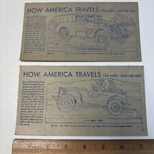 US Army Reconnaissance Car & Peep 1942 How America Travels 2 Nabisco Cards WWII picture