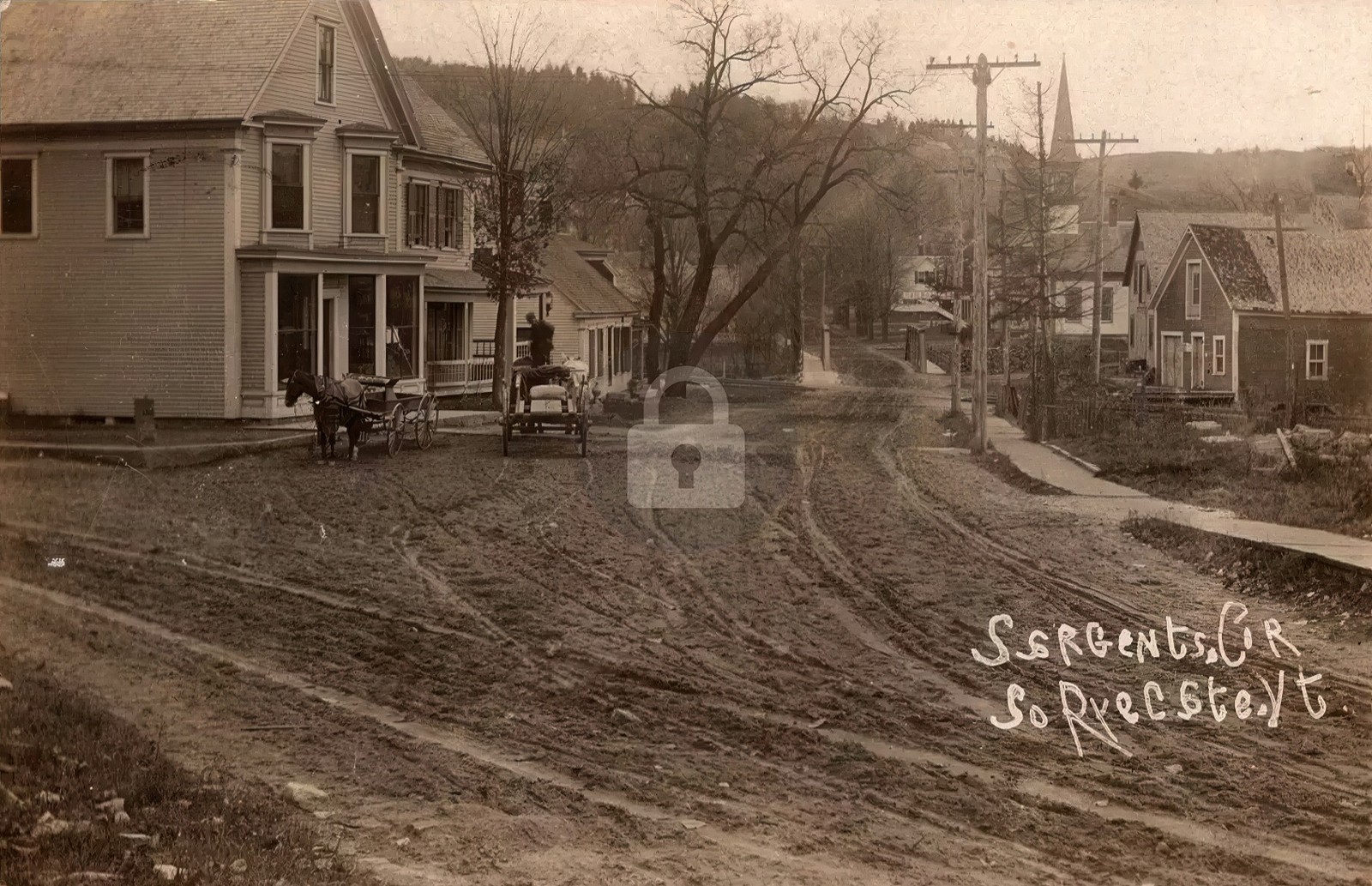 South Ryegate Vermont Dirt Road Church 1910s RPPC Postcard COPY South Ryegate Vermont Dirt Road Church 1910s RPPC Postcard COPY