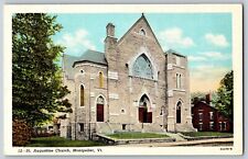 Vermont VT, Montpelier - Outside View Of St. Augustine Church - Vintage Postcard picture