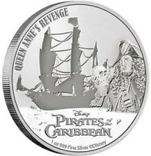2022 1 Oz Silver $2 Niue Pirates Of The Caribbean QUEEN ANNE'S REVENGE BU Coin. picture