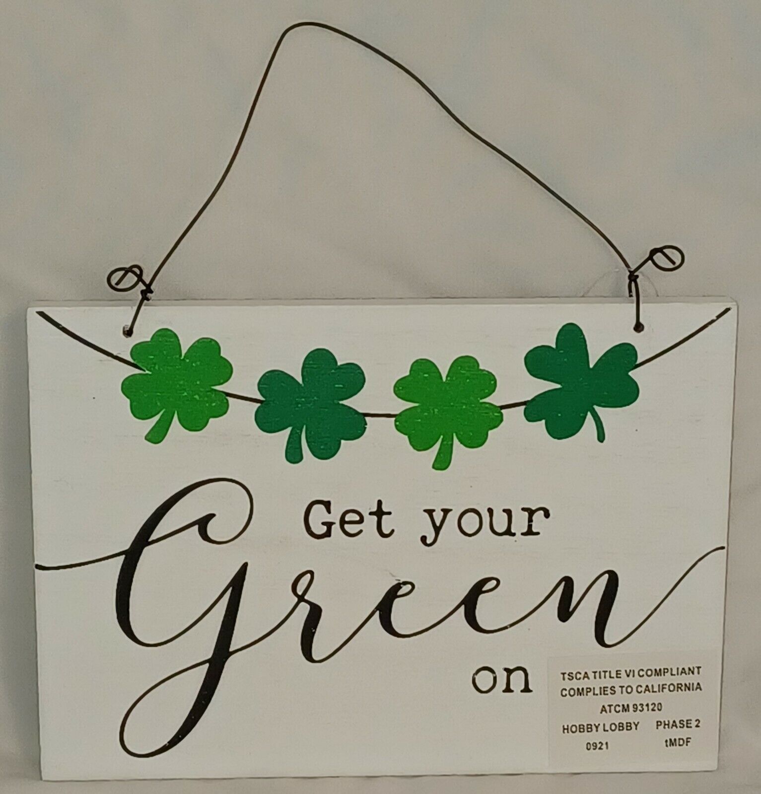 St. Patrick's Day Get Your Green On/ A Wee Bit Lucky Reversible Sign☘5.5 x 4 in