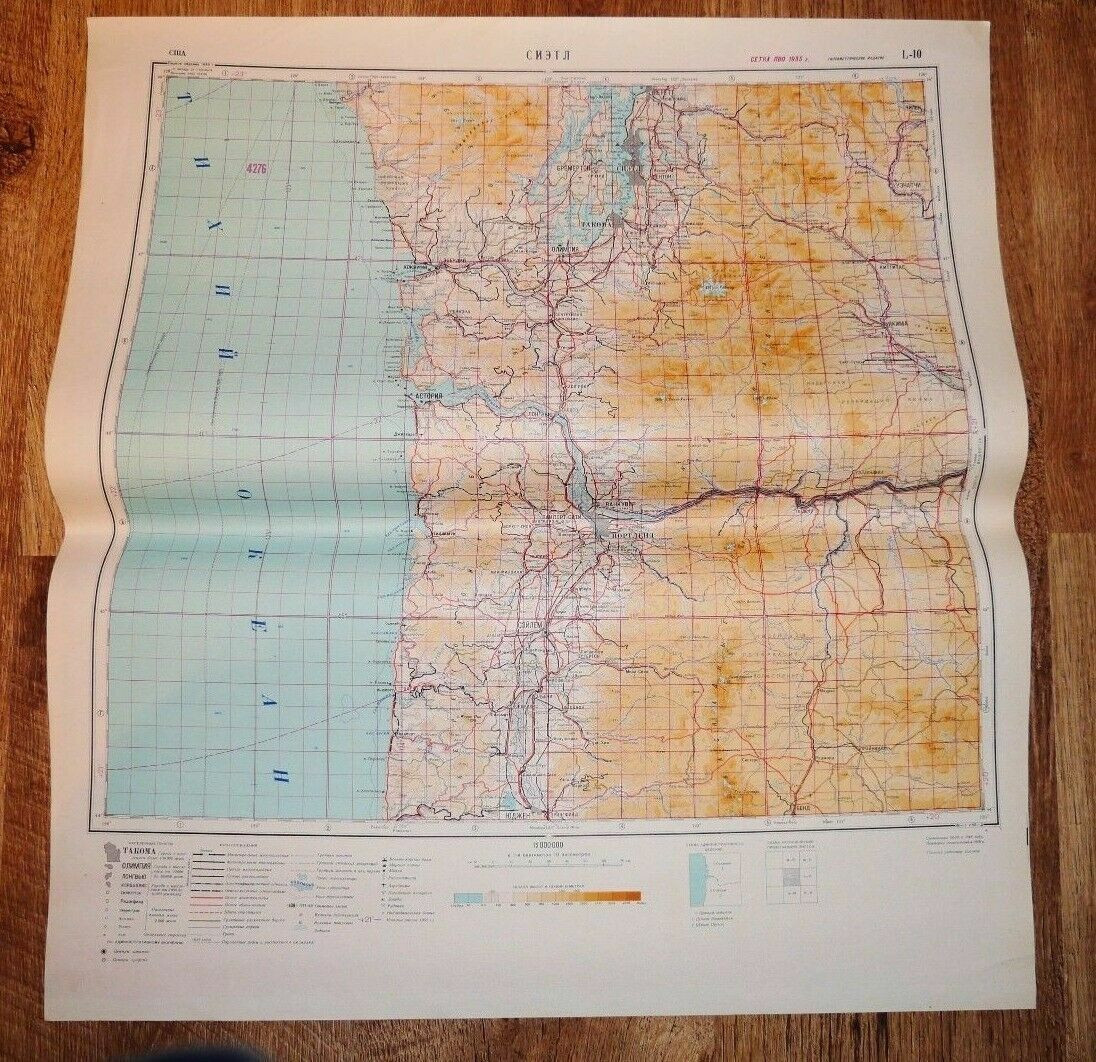 Authentic Soviet Army Military Secret Topographic Map Seattle ...