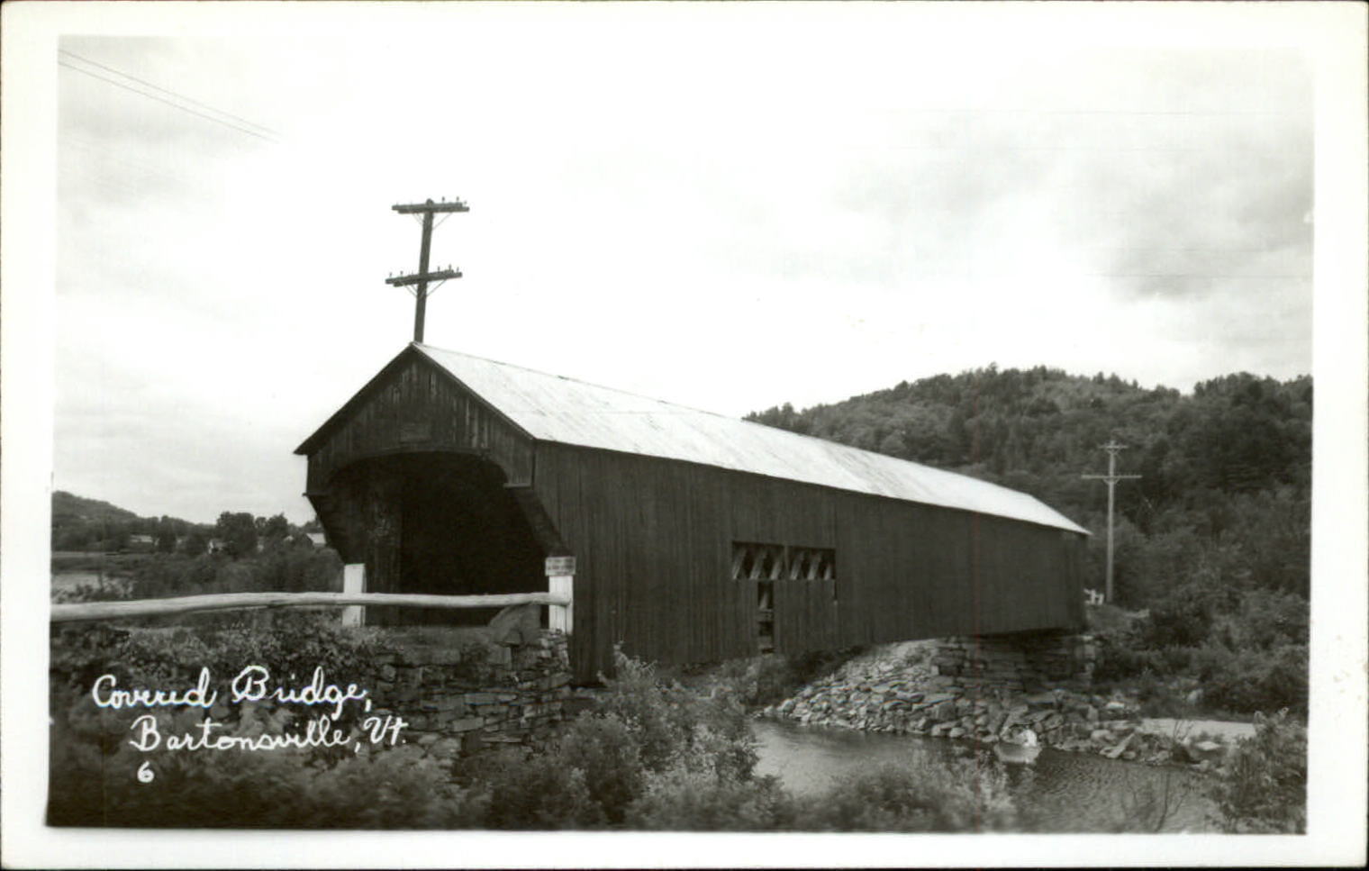 RPPC Covered Bridge Bartonsville Vermont VT ~ Kodak real photo postcard