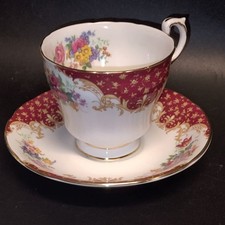 Paragon England Tea Cup & Saucer Rockingham Pheasant Rouge Red picture