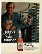 1969 Hiram Walker TEN HIGH Bourbon whiskey Balconey party Vintage Print Ad picture