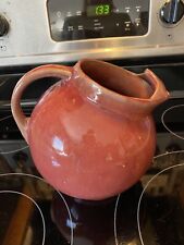 Vintage Hall Pottery Ceramic Tilt-Ball Pitcher Maroon Primitive Kitchen picture