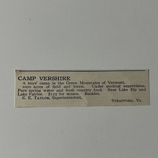 Camp Vershire A Boys' Camp 2000 Acres EE Taylor Strafford VT 1917 Ad SAI8-S30 picture