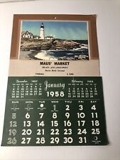 Vintage 1958 Maus' Market Meats and Groceries Tyndall, South Dakota  Calendar #2 picture