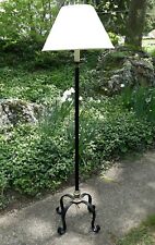 Vintage Hubbardton Forge Black and Antique Brass 4 Leg Simple Lines Floor Lamp picture