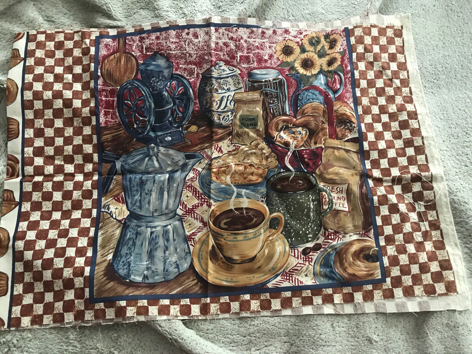 New Coffee House Collection Pillow Panels. 14” Square