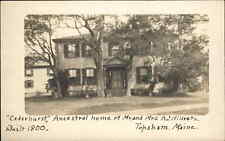 Topsham ME Cedarhurst Ancestral Home c1910 Real Photo Postcard picture