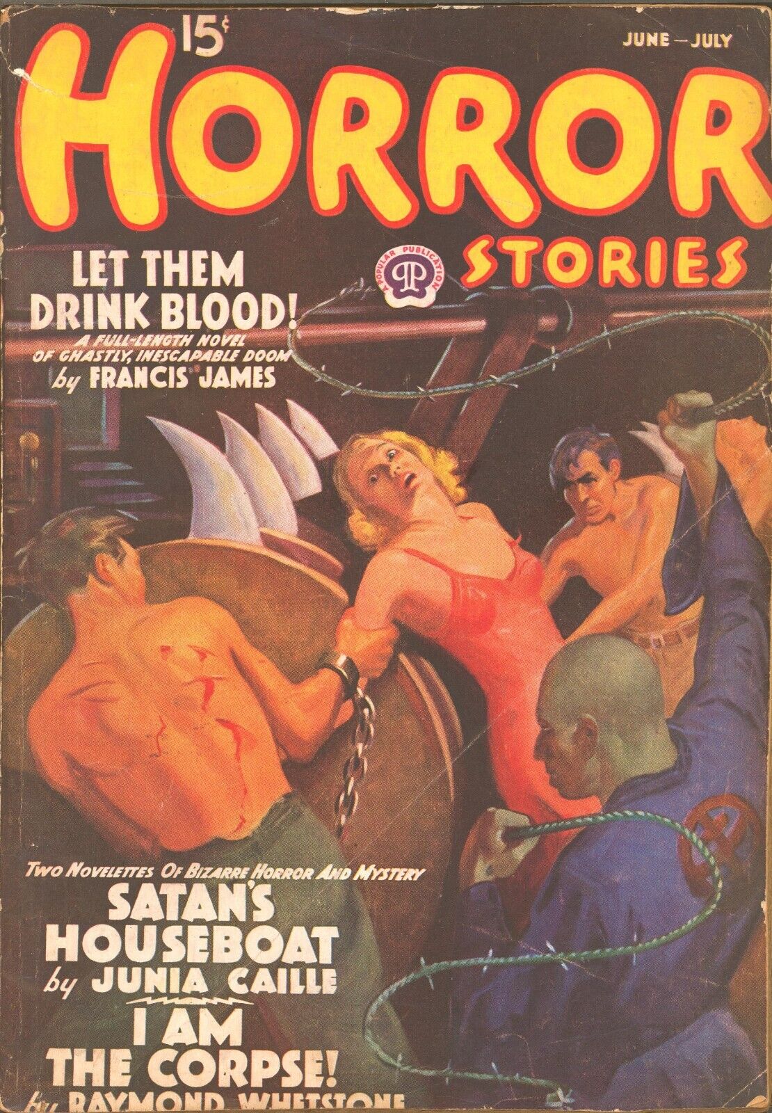Horror Stories 1938 June. Whipping cover.   Pulp