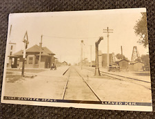 VINTAGE RPPC - LARNED, KANSAS- RAILROAD STATION CIRCA 1909- (#842) picture