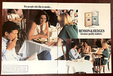 1988 BENSON & HEDGES Vintage 2-Page Print Ad Cigarettes Smoking Restaurant picture