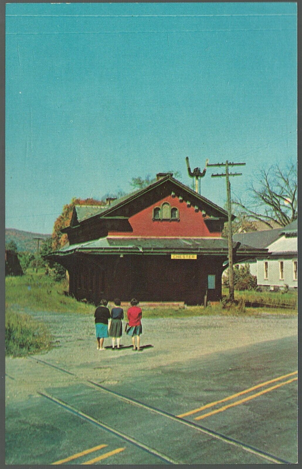 Rutland Railroad Train Station Chrome Postcard Chester Vermont Windsor County