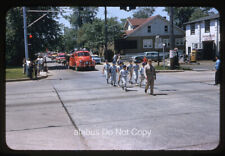 Orig 1958 SLIDE Fire Truck & Boys Baseball Team in Middletown Township Parade NJ picture