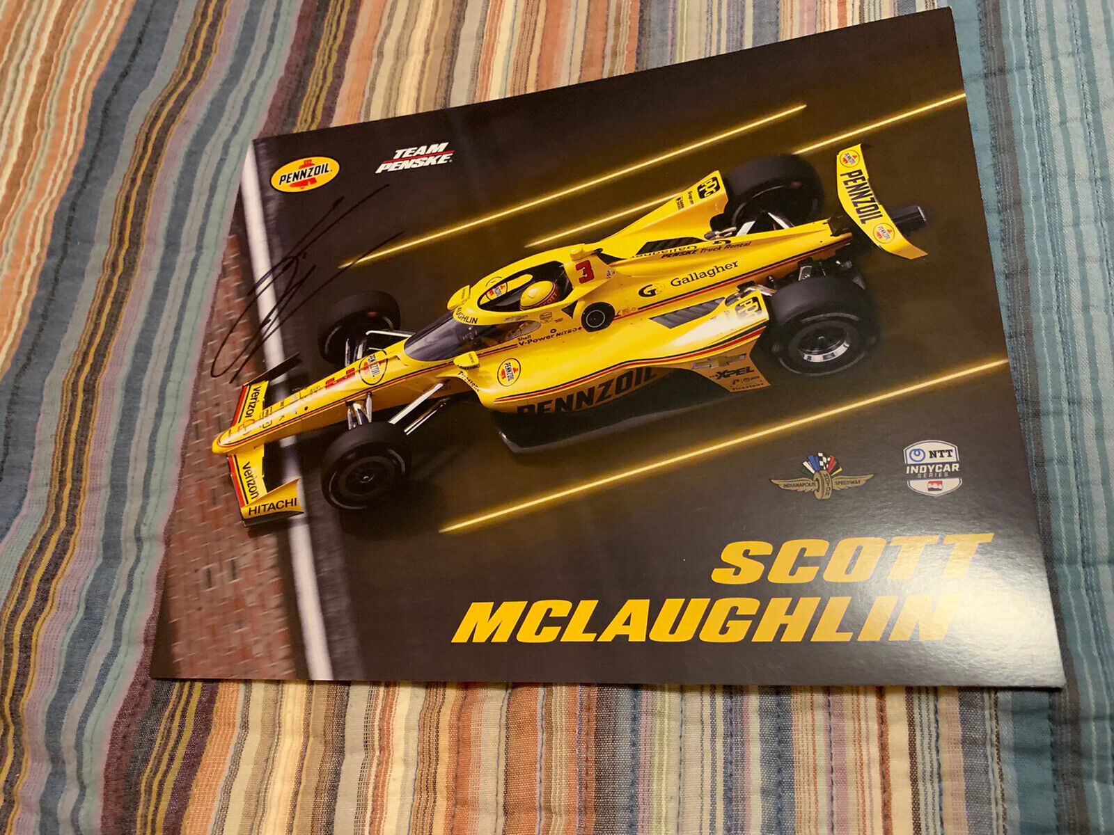 Scott McLaughlin Indianapolis Indy 500 Signed Car Promo Card Autographed 2023 V3