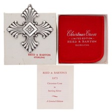 Reed Barton 1973 Sterling Silver Christmas Cross Ornament Religious Vintage 925 picture
