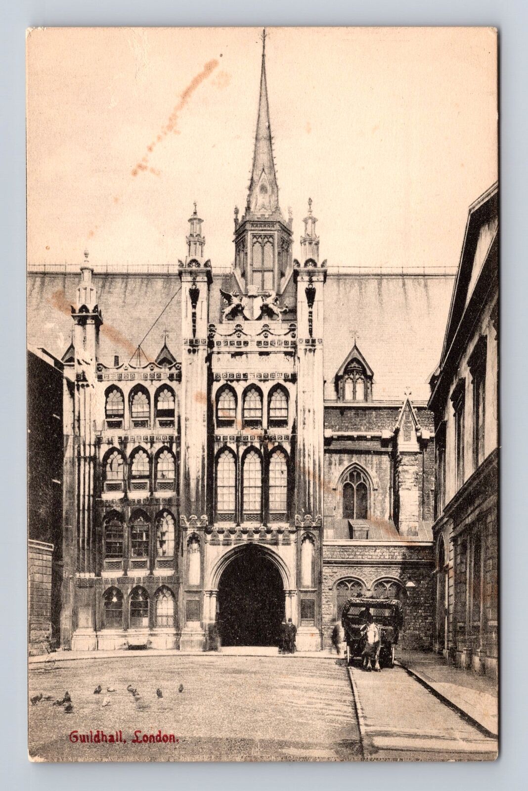 London England, Guildhall, Antique Vintage Souvenir Postcard