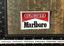 Vintage MARLBORO UNLIMTED Cigarettes Smoking Racing Team Logo Iron-On Patch picture