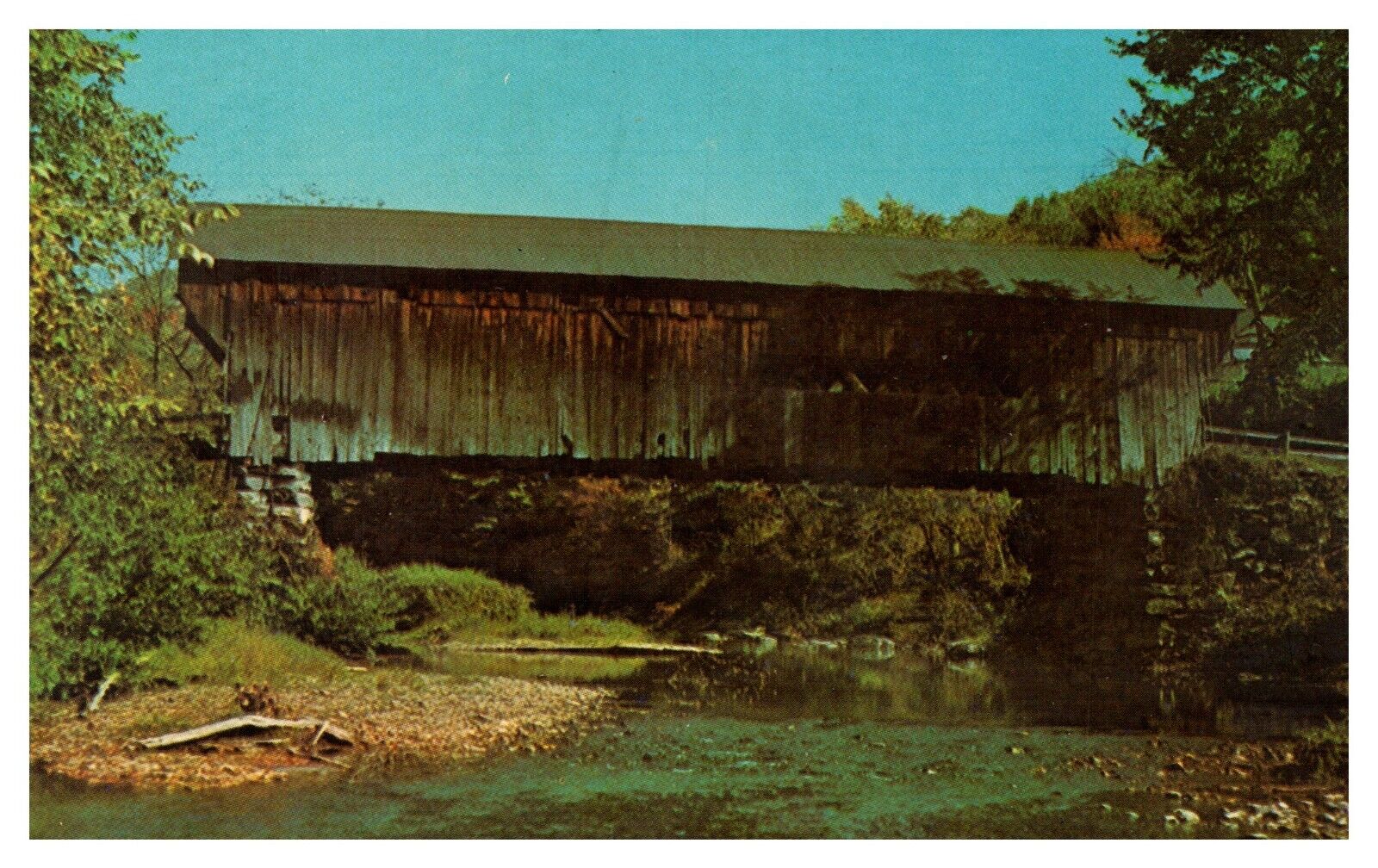 postcard Worral covered Bridge Bartonsville near Chester Vermont7310