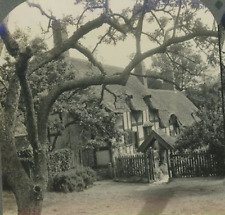 c1900 SHOTTERY ENGLAND ANNE HATHAWAY WIFE OF SHAKESPEAR COTTAGE STEREOVIEW 23-31 picture