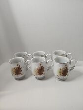 Royalton China Footed Mug Autumn SET OF 6  Leaves Vintage Porcelain Japan 4
