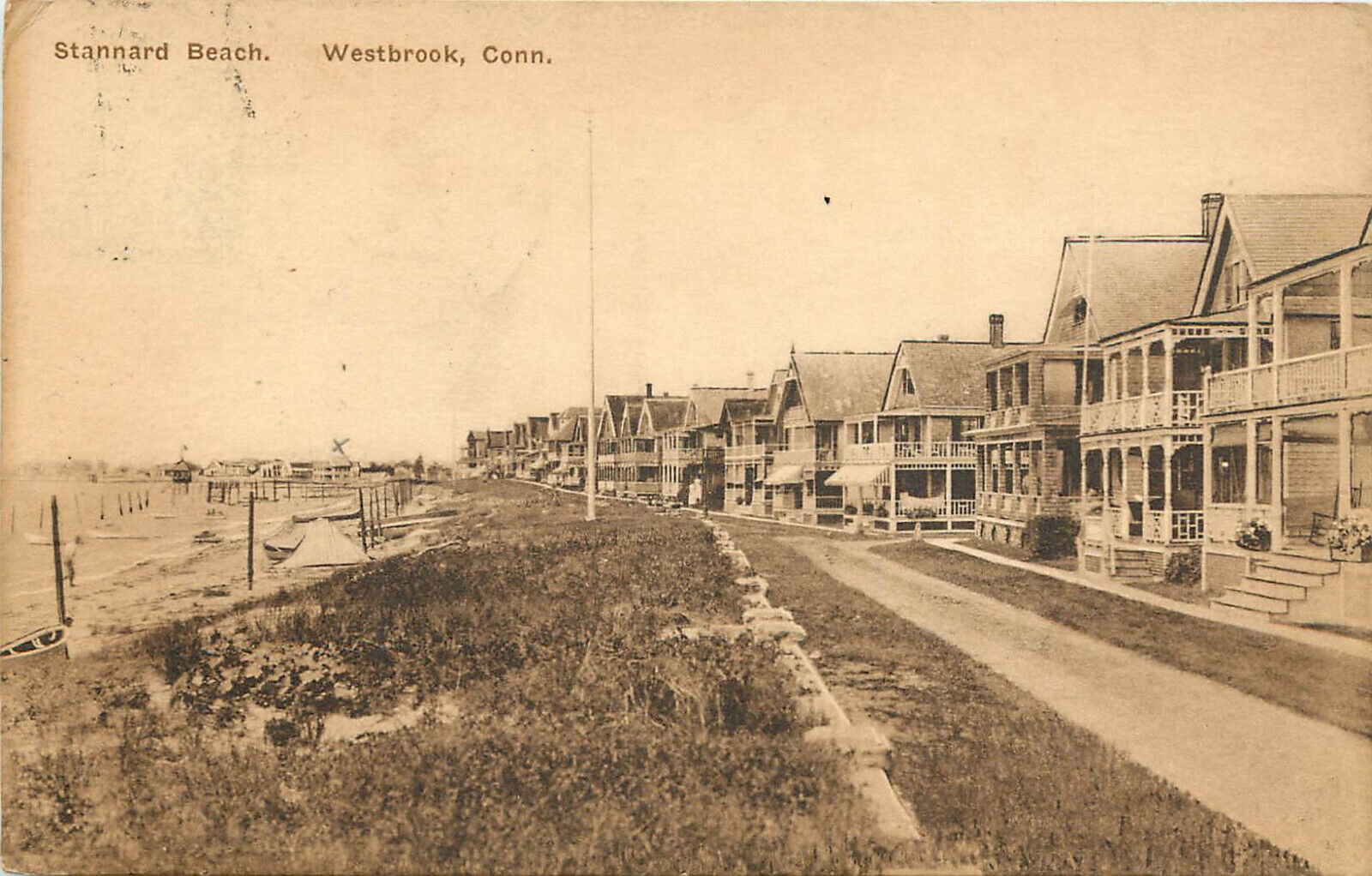 Albertype Postcard Stannard Beach Westbrook CT Posted 1922 Middlesex County