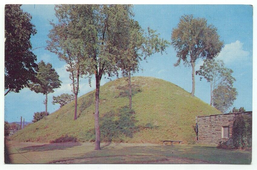 Moundsville WV The grave Creek Mound Indian Postcard West Virginia