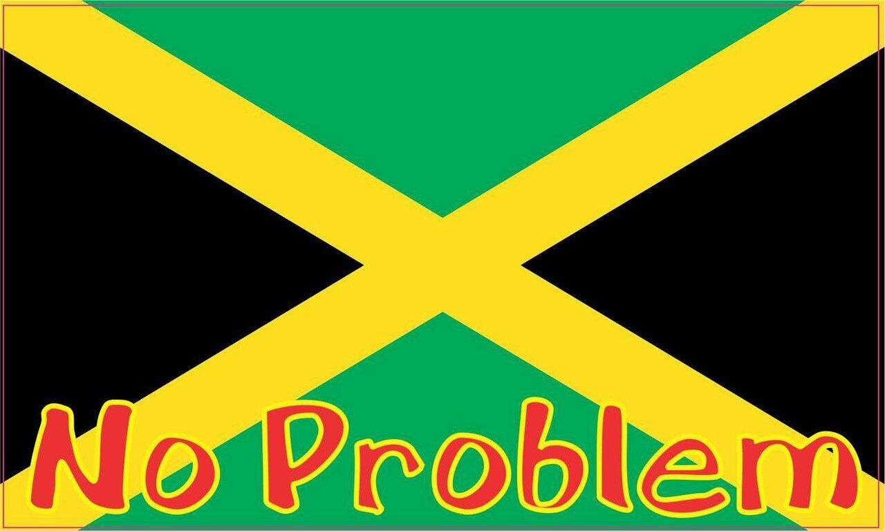 5in x 3in Jamaica Jamaican No Problem Flag Bumper Sticker Decal Vinyl Car Win...