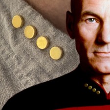 Metal Rank Pips - Star Trek TNG - gold electroplate, no puncture, magnetic align picture