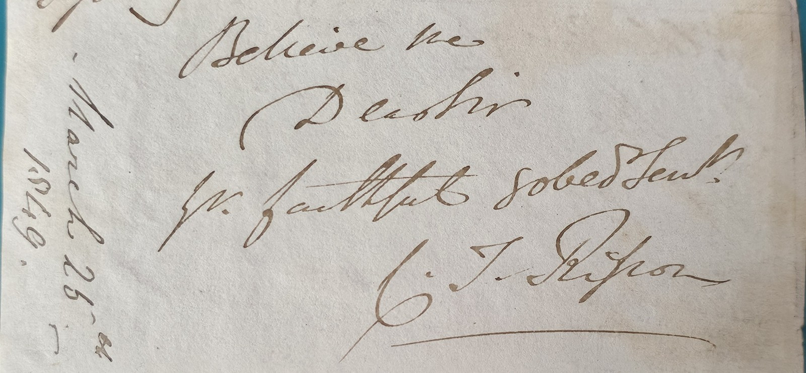 1849 Signed Letter Charles Thomas Longley,Bishop of Ripon  Archbishop Canterbury
