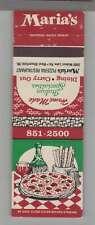 Matchbook Cover - Pizza Place - Maria's Pizzeria West Bloomfield, MI picture