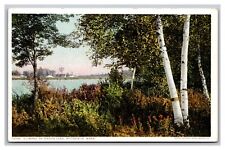 Pittsfield MA Massachusetts Glimpse of Onota Lake White Border Postcard picture