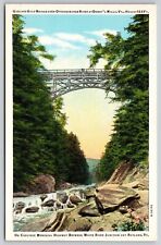 Quechee Gulg Bridge Ottauquechee River Deweys Mills Vermont Vintage UNP Postcard picture