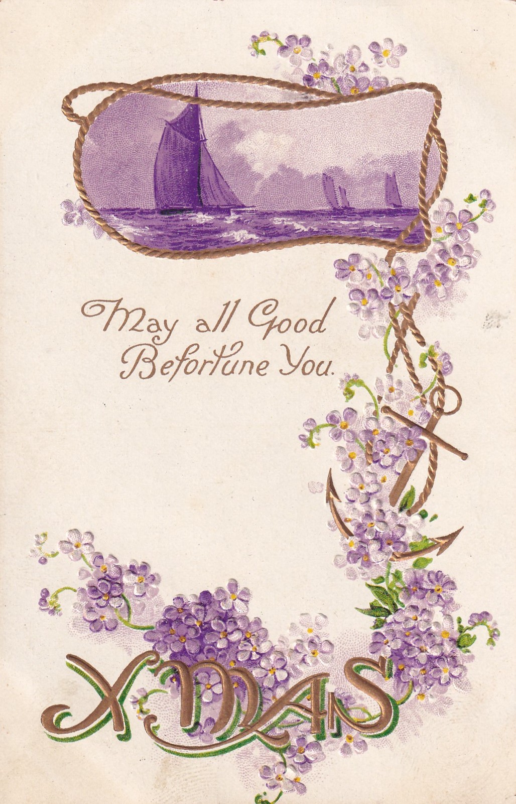 May All Good Befortune You Xmas 1910 Brownington Missouri MO Violet Postcard D54 May All Good Befortune You Xmas 1910 Brownington Missouri MO Violet Postcard D54