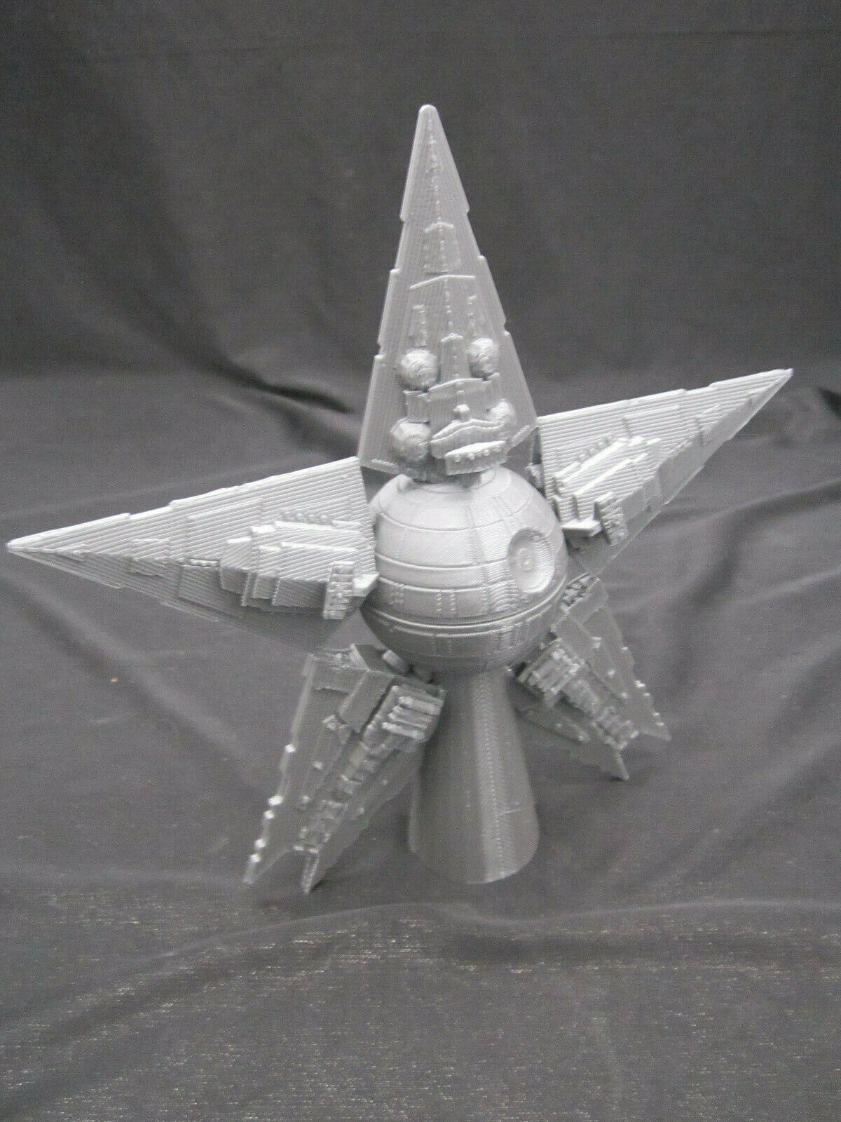 Star Wars Death Star Christmas Tree Topper (3d Printed) Silver Silk