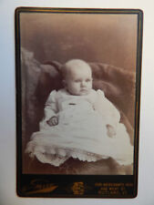 Antique Cabinet Card Photo Victorian View of Baby by G. H. Emery Rutland, VT. picture